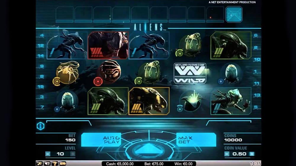 Aliens Slot Gameplay Screenshot