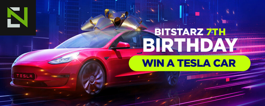 BitStarz Casino is celebrating its seventh birthday with a Tesla giveaway!